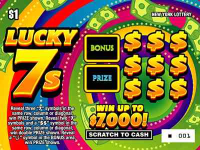 Lucky 7S scratchcard - game number #1653 - front