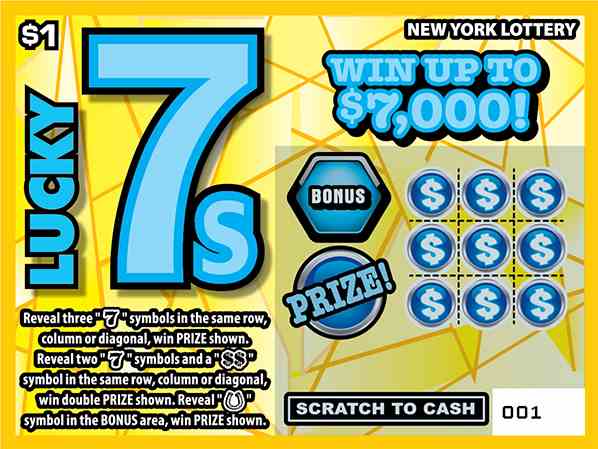 Lucky 7S Scratch-Off scratchcard - game number #1598 - front