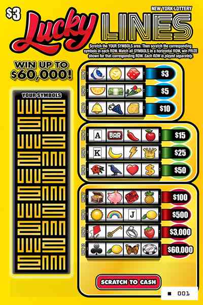 LUCKY LINES scratchcard - game number #1611 - front
