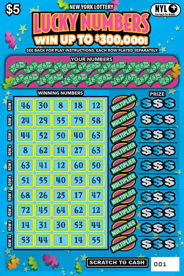 Lucky Numbers scratchcard - game number #1715 - front