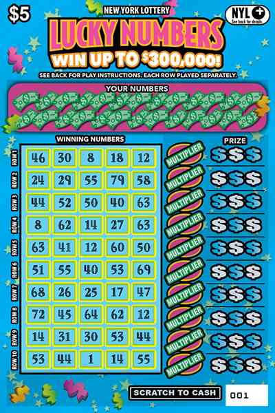 Lucky Numbers scratchcard - game number #1715 - front