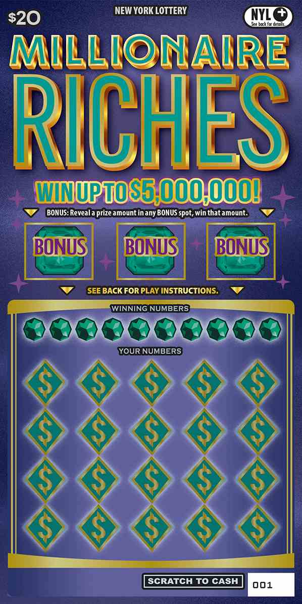 Millionaire Riches scratchcard - game number #1700 - front