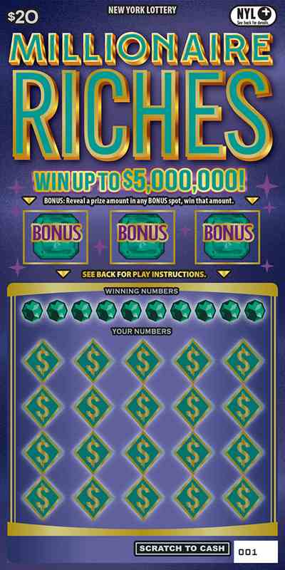 Millionaire Riches scratchcard - game number #1700 - front