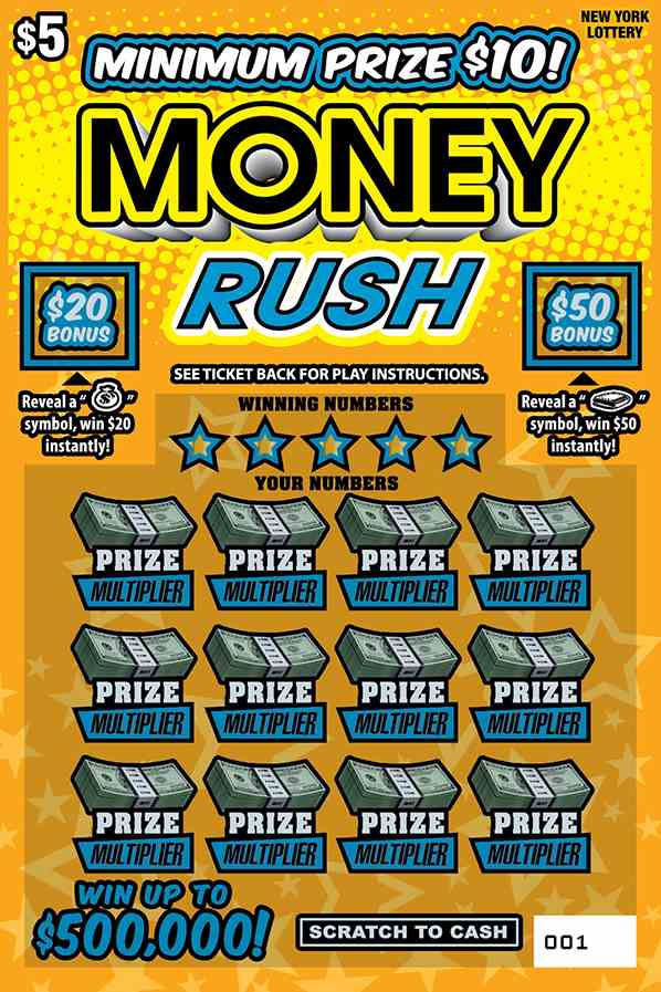 Money Rush scratchcard - game number #1630 - front