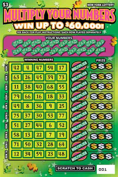 Multiply Your Numbers scratchcard - game number #1631 - front