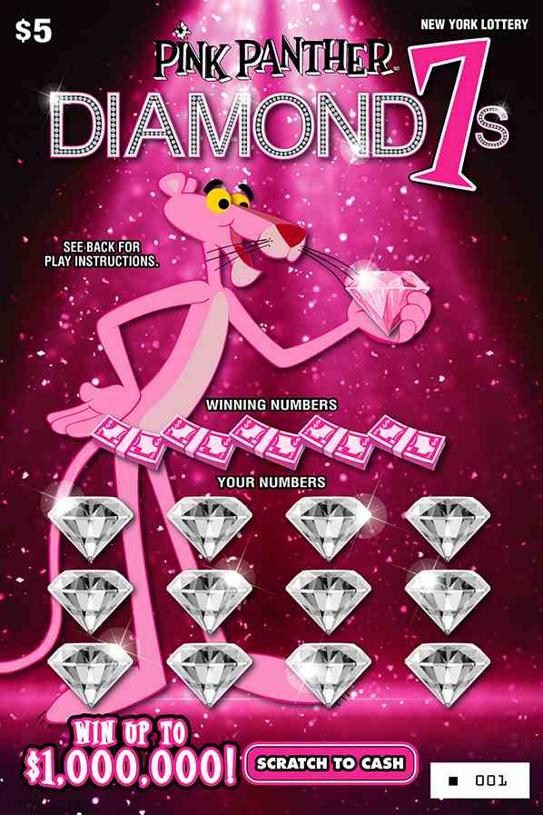 PINK PANTHER DIAMOND 7S scratchcard - game number #1615 - front