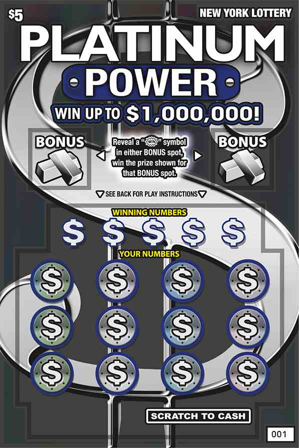 PLATINUM POWER scratchcard - game number #1607 - front