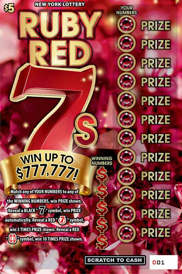 RUBY RED 7S scratchcard - game number #1568 - front