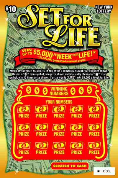 Set For Life scratchcard - game number #1639 - front