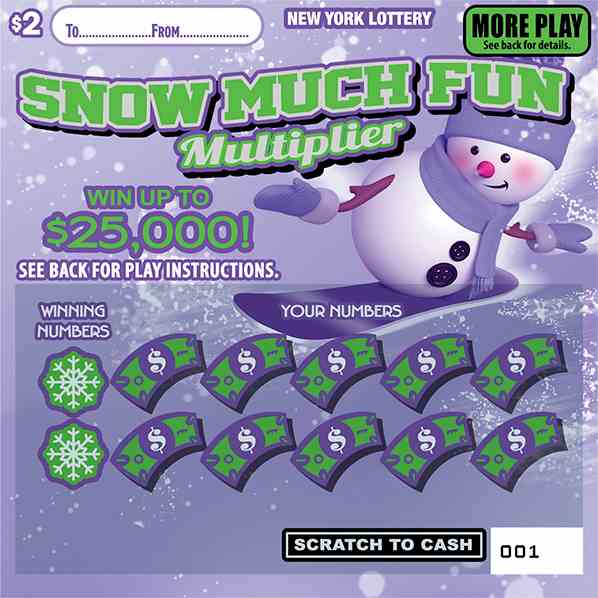 Snow Much Fun Multiplier scratchcard - game number #1636 - front