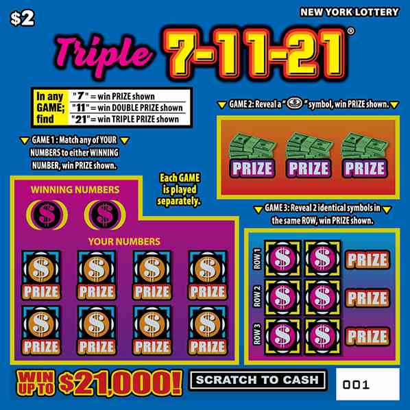 TRIPLE 7-11-21 scratchcard - game number #1617 - front