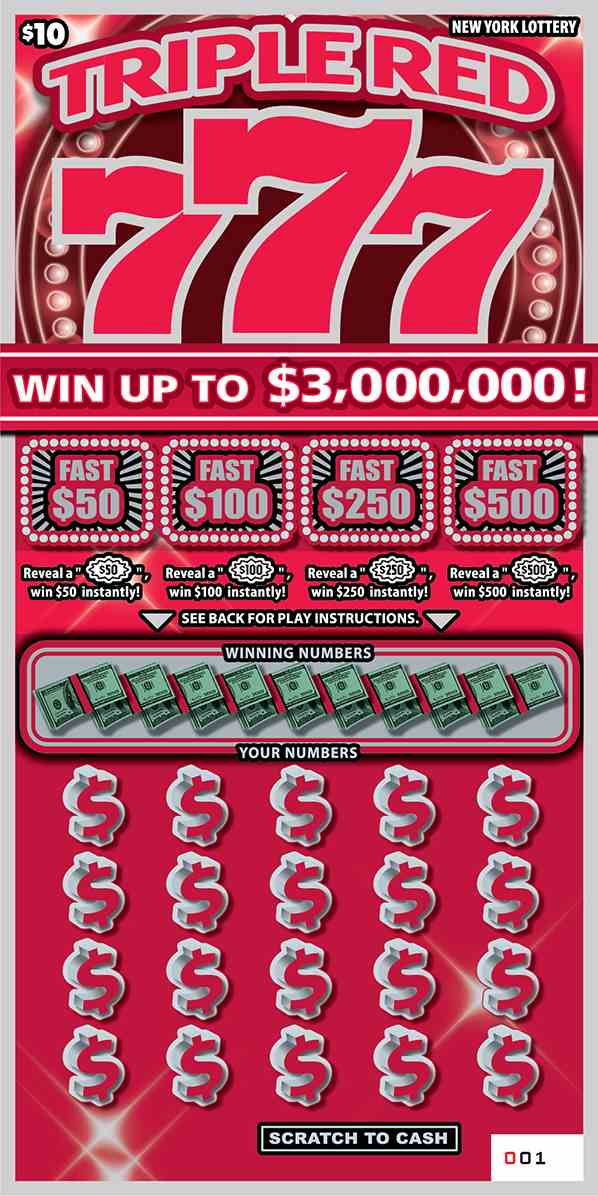 TRIPLE RED 777 scratchcard - game number #1534 - front