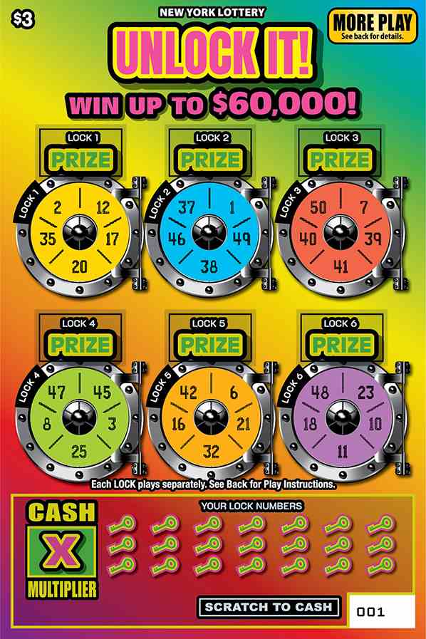 Unlock It! scratchcard - game number #1656 - front