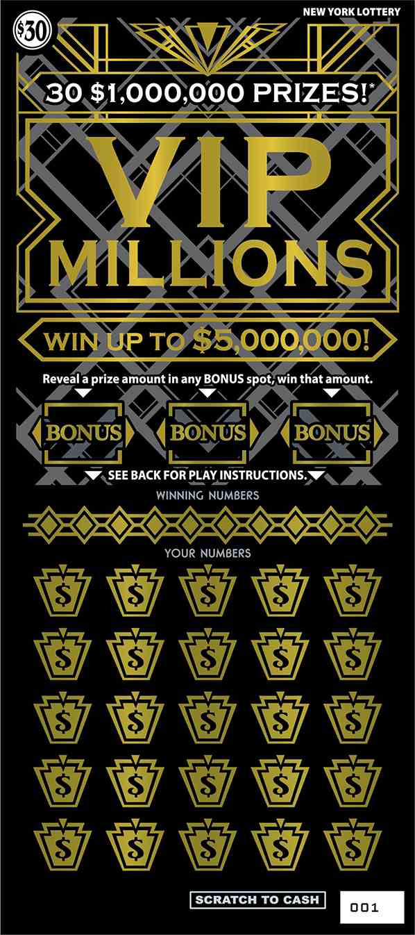 VIP MILLIONS scratchcard - game number #1546 - front