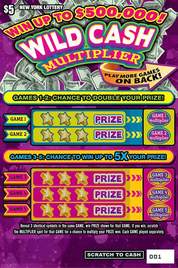 WILD CASH MULTIPLIER scratchcard - game number #1577 - front