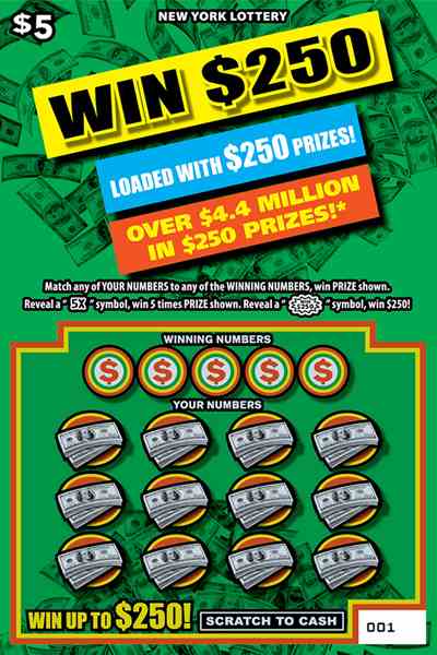 WIN $250 scratchcard - game number #1604 - front