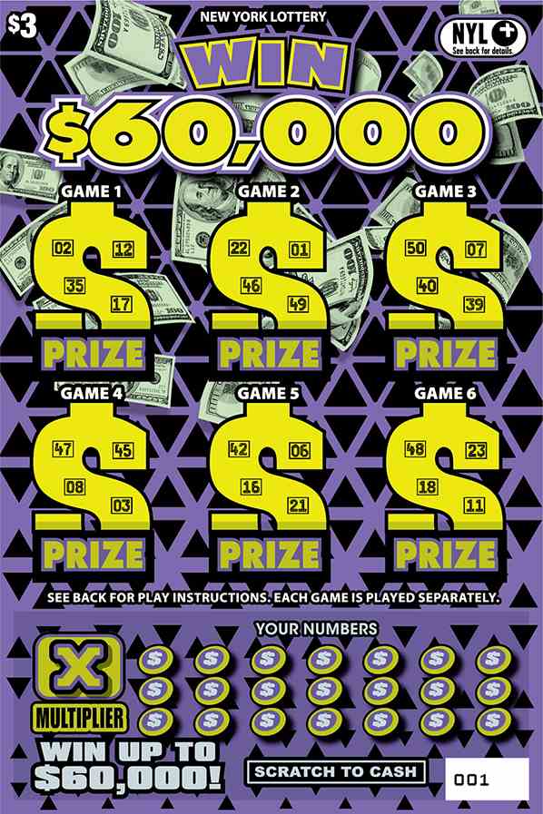 Win $60,000 scratchcard - game number #1673 - front