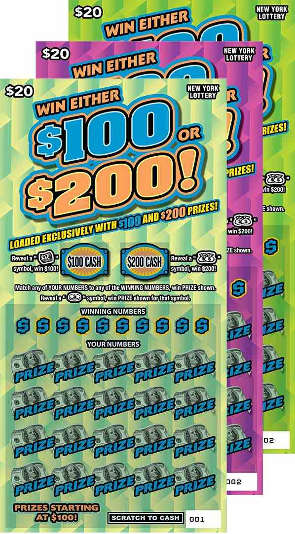 Win Either $100 Or $200! scratchcard - game number #1657 - front
