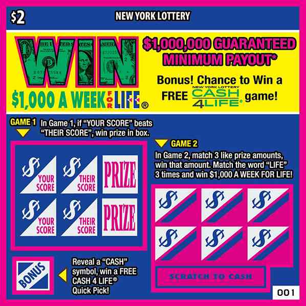 Win For Life Scratch-Off scratchcard - game number #1532 - front