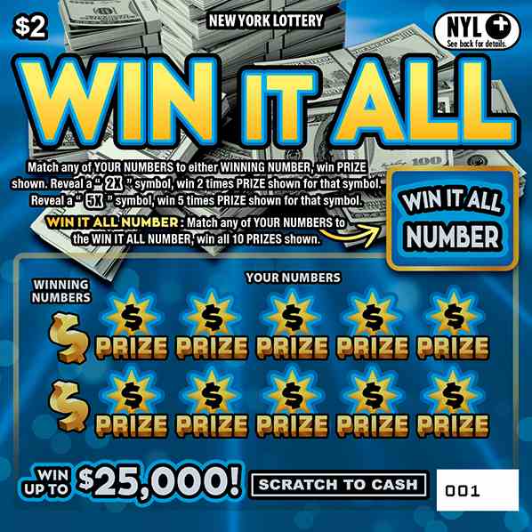 Win It All scratchcard - game number #1706 - front