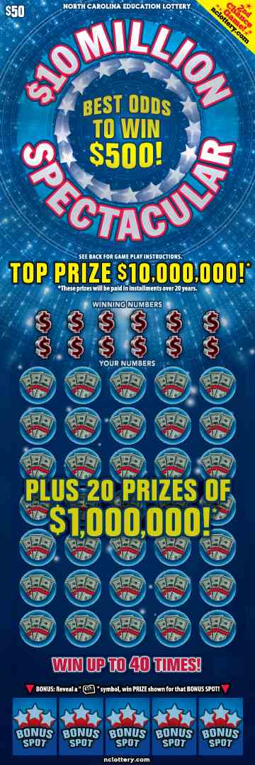 $10 Million Spectacular scratchcard - game number #913 - front