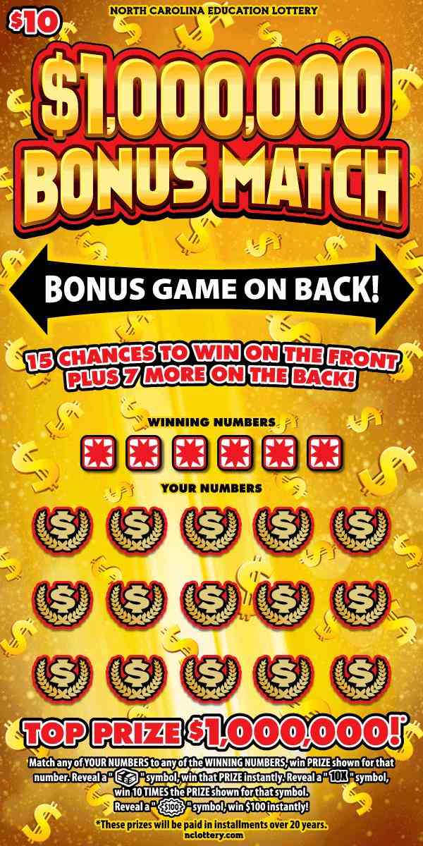 $1,000,000 Bonus Match scratchcard - game number #11 - front