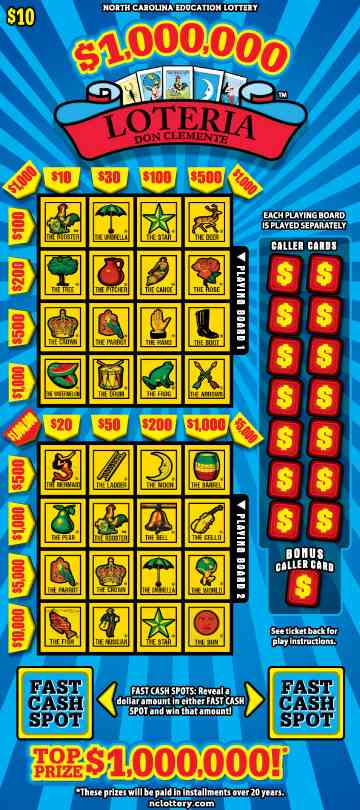 $1,000,000 Loteria scratchcard - game number #924 - front