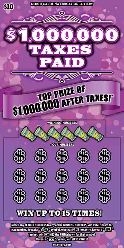 $1,000,000 Taxes Paid scratchcard - game number #57 - front