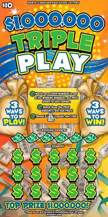 $1,000,000 Triple Play scratchcard - game number #996 - front
