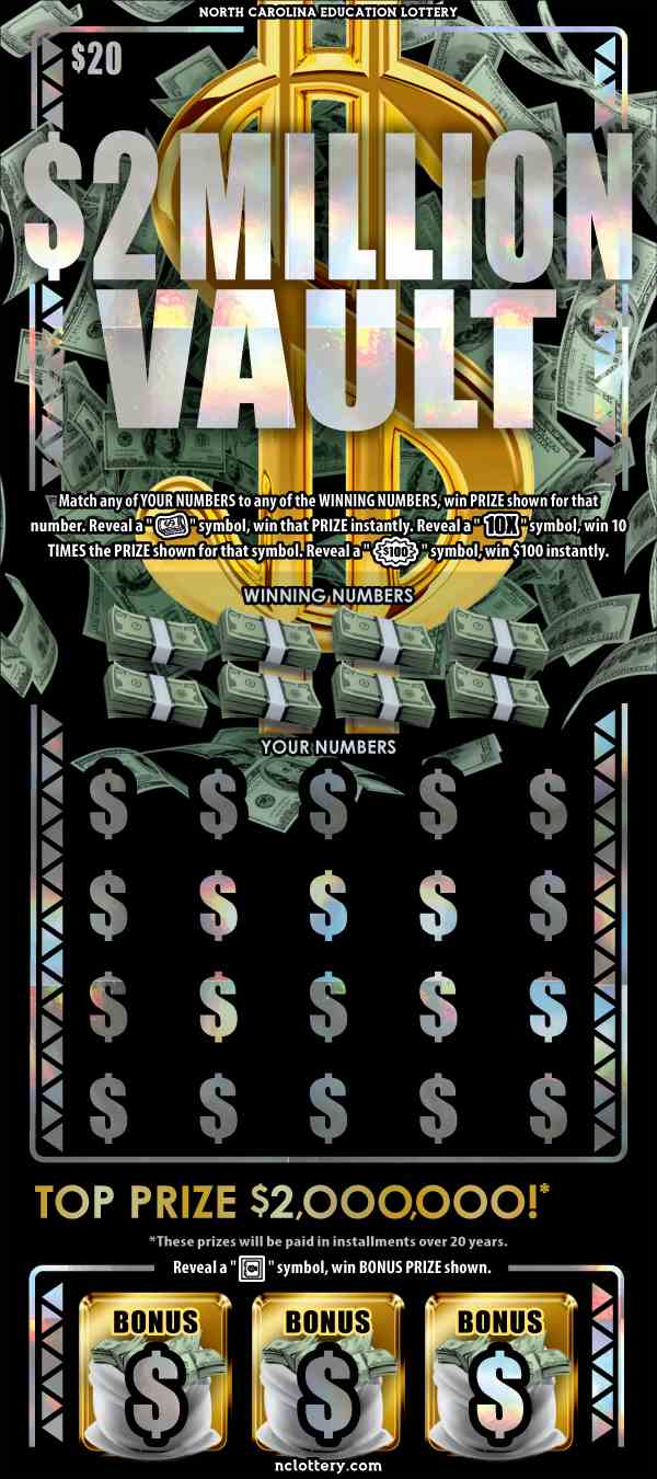 $2 Million Vault scratchcard - game number #992 - front