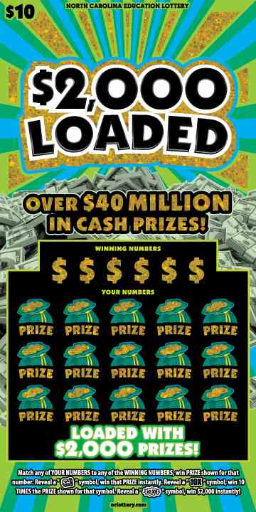 $2,000 Loaded scratchcard - game number #936 - front