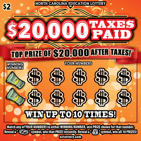 $20,000 Taxes Paid scratchcard - game number #55 - front
