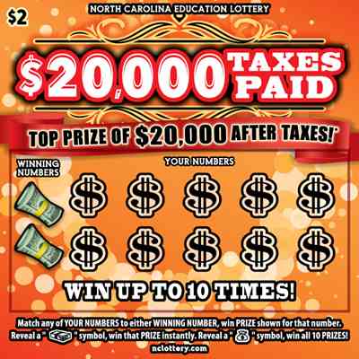 $20,000 Taxes Paid scratchcard - game number #55 - front
