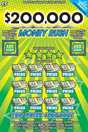 $200,000 Money Rush scratchcard - game number #974 - front