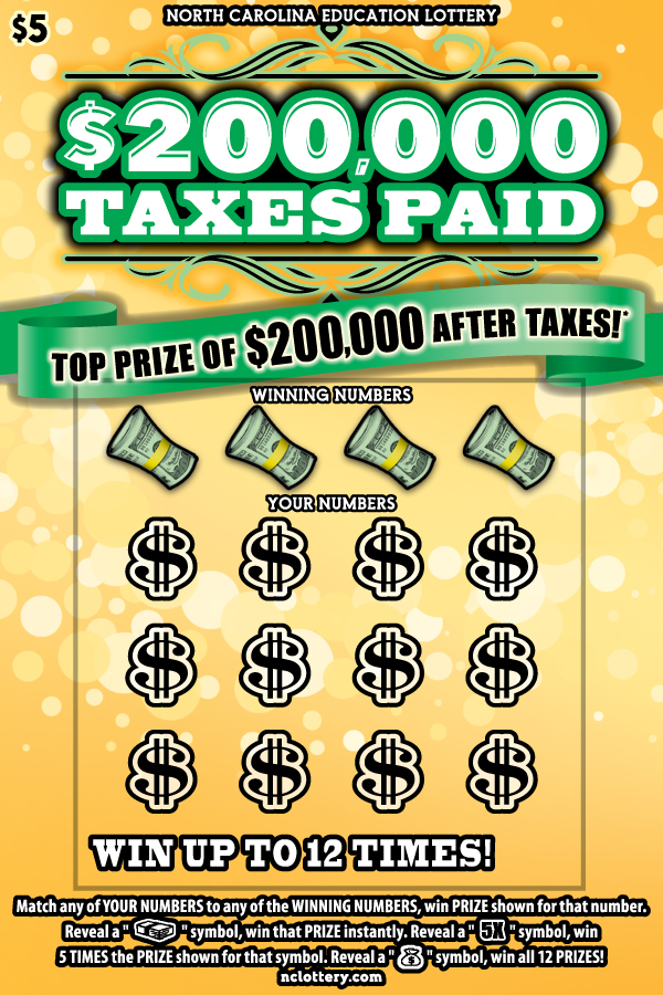$200,000 Taxes Paid scratchcard - game number #56 - front
