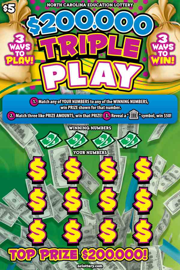 $200,000 Triple Play scratchcard - game number #995 - front