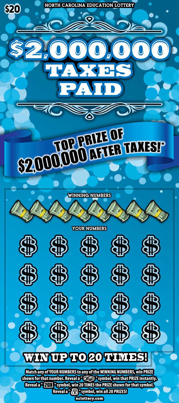 $2,000,000 Taxes Paid scratchcard - game number #58 - front