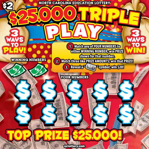 $25,000 Triple Play scratchcard - game number #994 - front