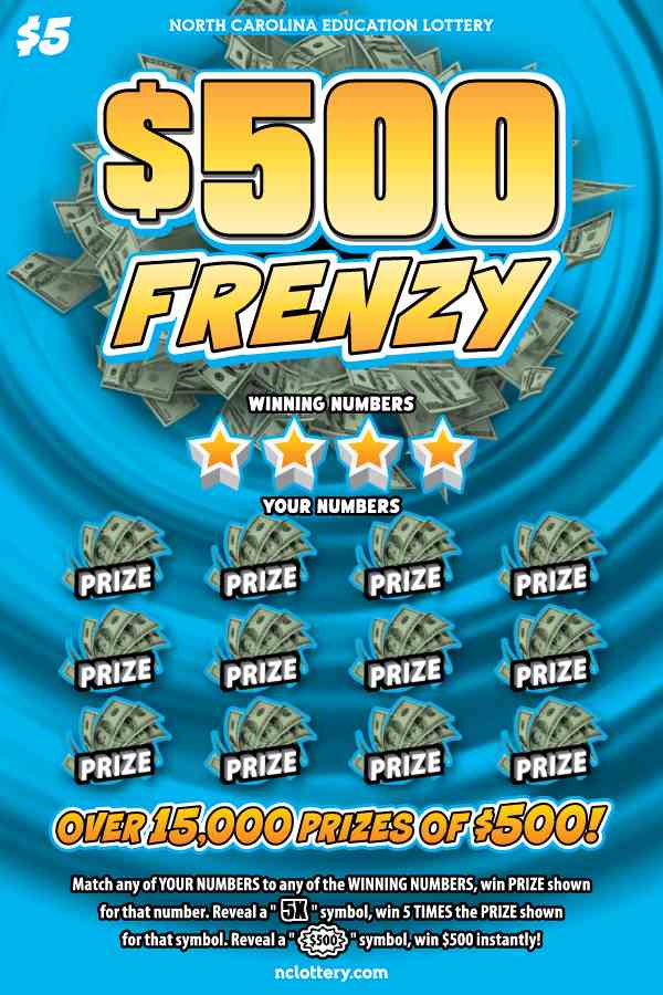 $500 Frenzy scratchcard - game number #33 - front