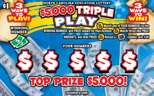 $5,000 Triple Play scratchcard - game number #993 - front