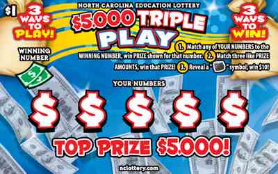 $5,000 Triple Play scratchcard - game number #993 - front