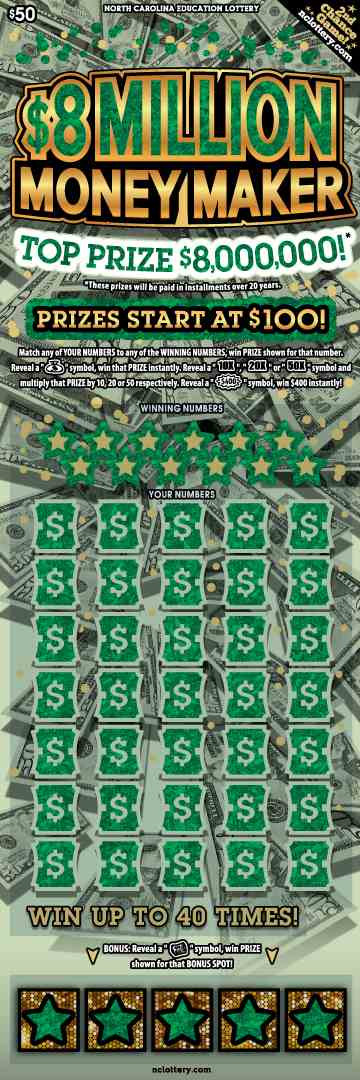 $8 Million Money Maker scratchcard - game number #972 - front