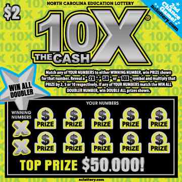 10X The Cash scratchcard - game number #919 - front