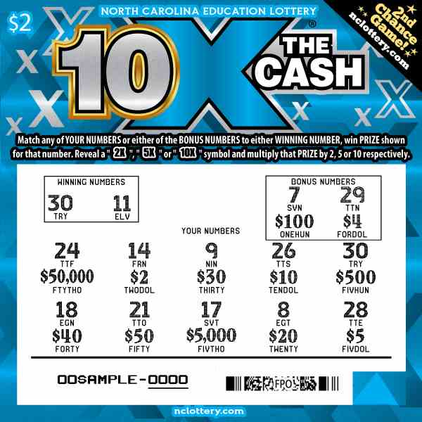 10X The Cash scratchcard - game number #978 - front-scratched