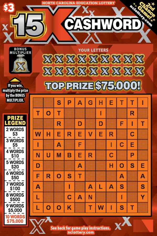 15X Cashword scratchcard - game number #979 - front