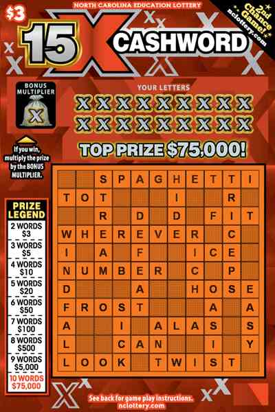 15X Cashword scratchcard - game number #979 - front