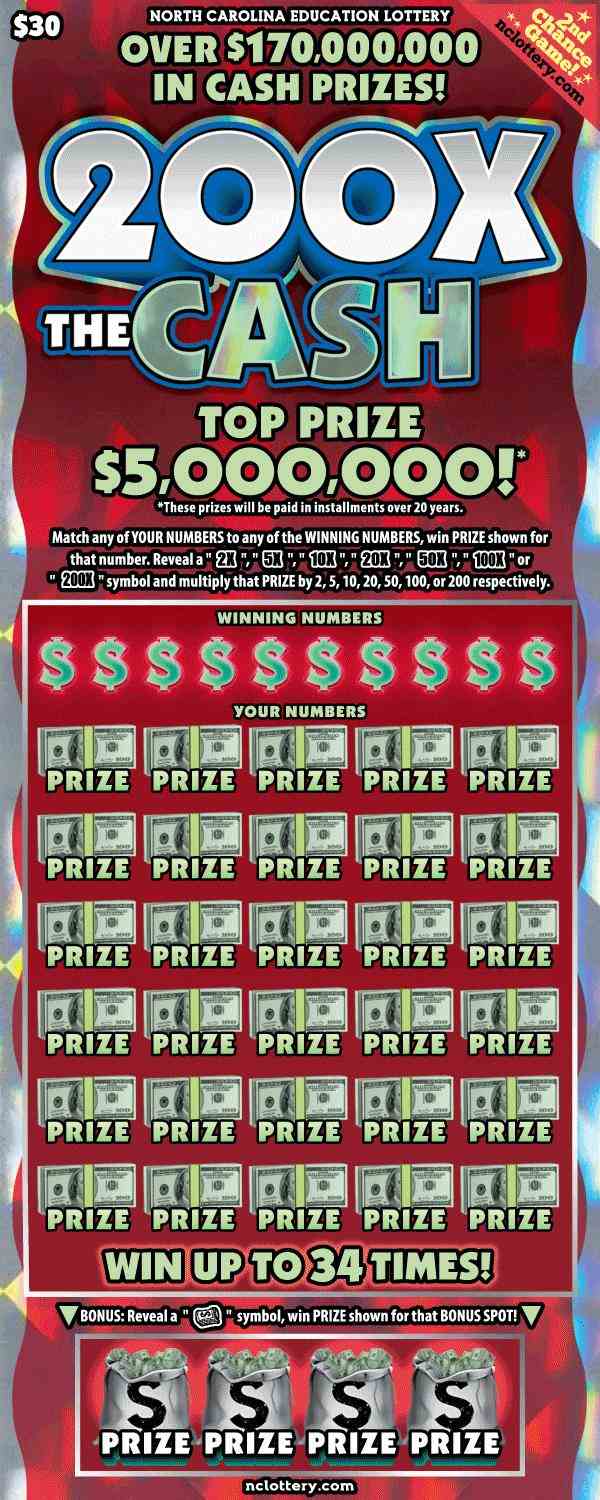 200X The Cash scratchcard - game number #24 - front