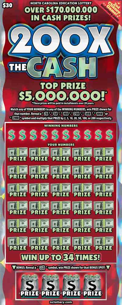 200X The Cash scratchcard - game number #24 - front