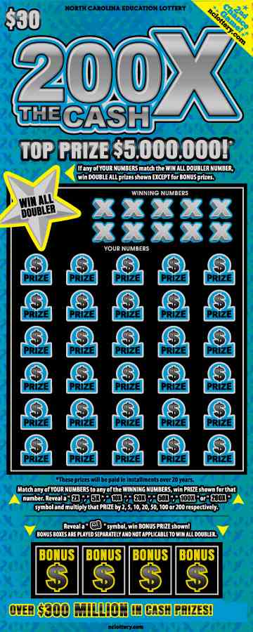 200X The Cash scratchcard - game number #925 - front