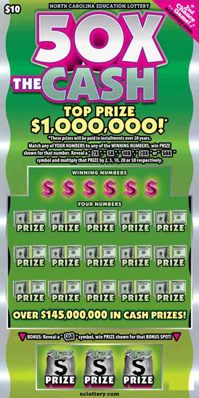 50X The Cash scratchcard - game number #31 - front
